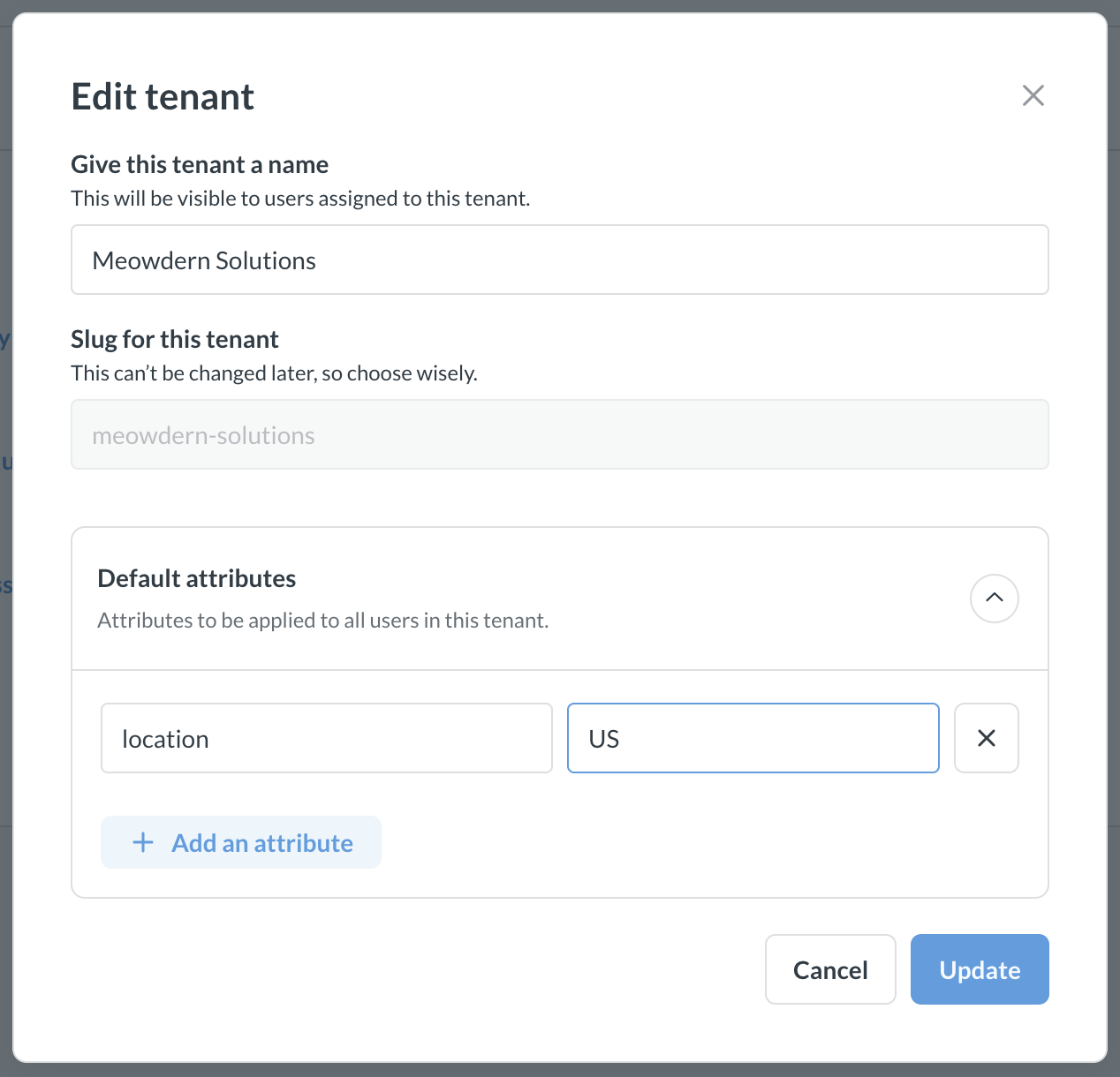 Edit tenant